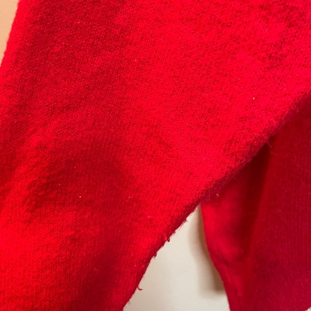 Vince Camuto Red Oversized Drop Shoulder Crew Neck Knit Sweater Womens Large - Picture 7 of 10